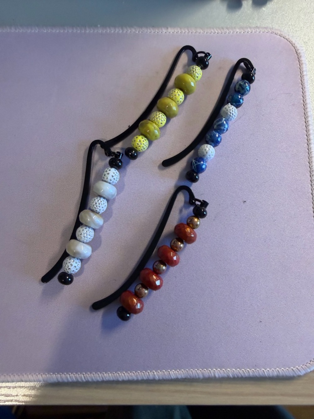 Handmade Beaded Bookmarks – Black Metal Hook |  Choose 1 - Picture 2 of 3